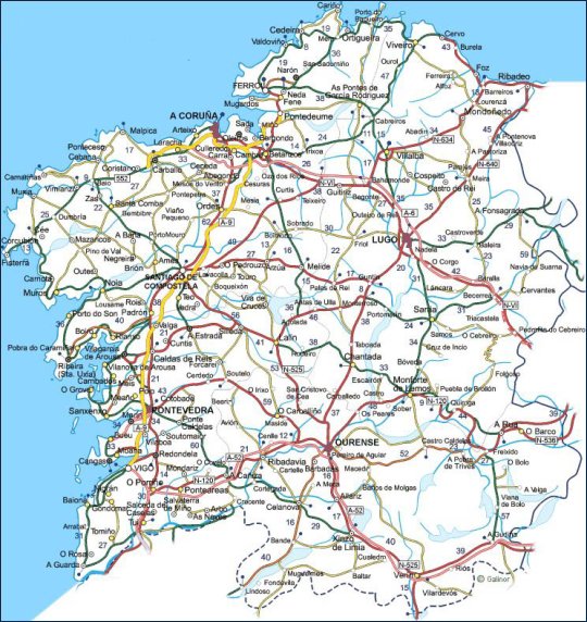 mapa galicji